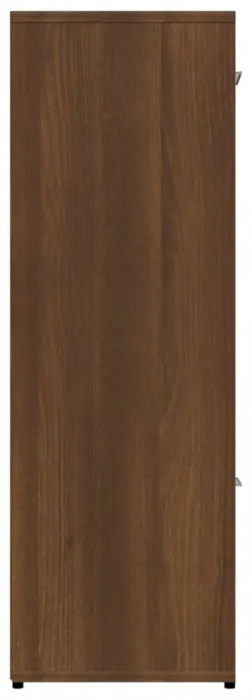 barna tölgyszínű szerelt fa könyvszekrény 90 x 30 x 90 cm