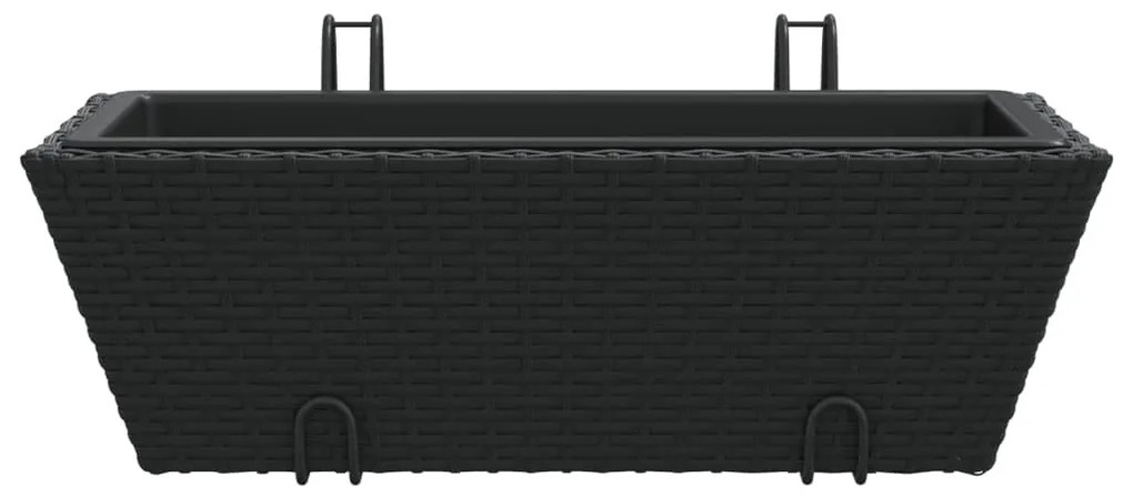 2 db fekete polyrattan növénytartó horoggal