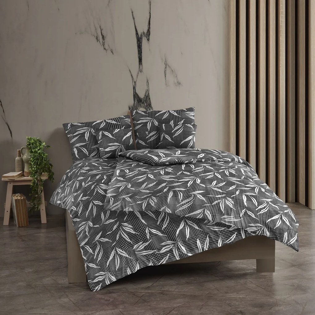 Kvalitex Pamut ágynemő Osaka szürke, 240 x 220 cm,2x 70 x 90 cm, 240 x 220 cm, 2 db 70 x 90 cm