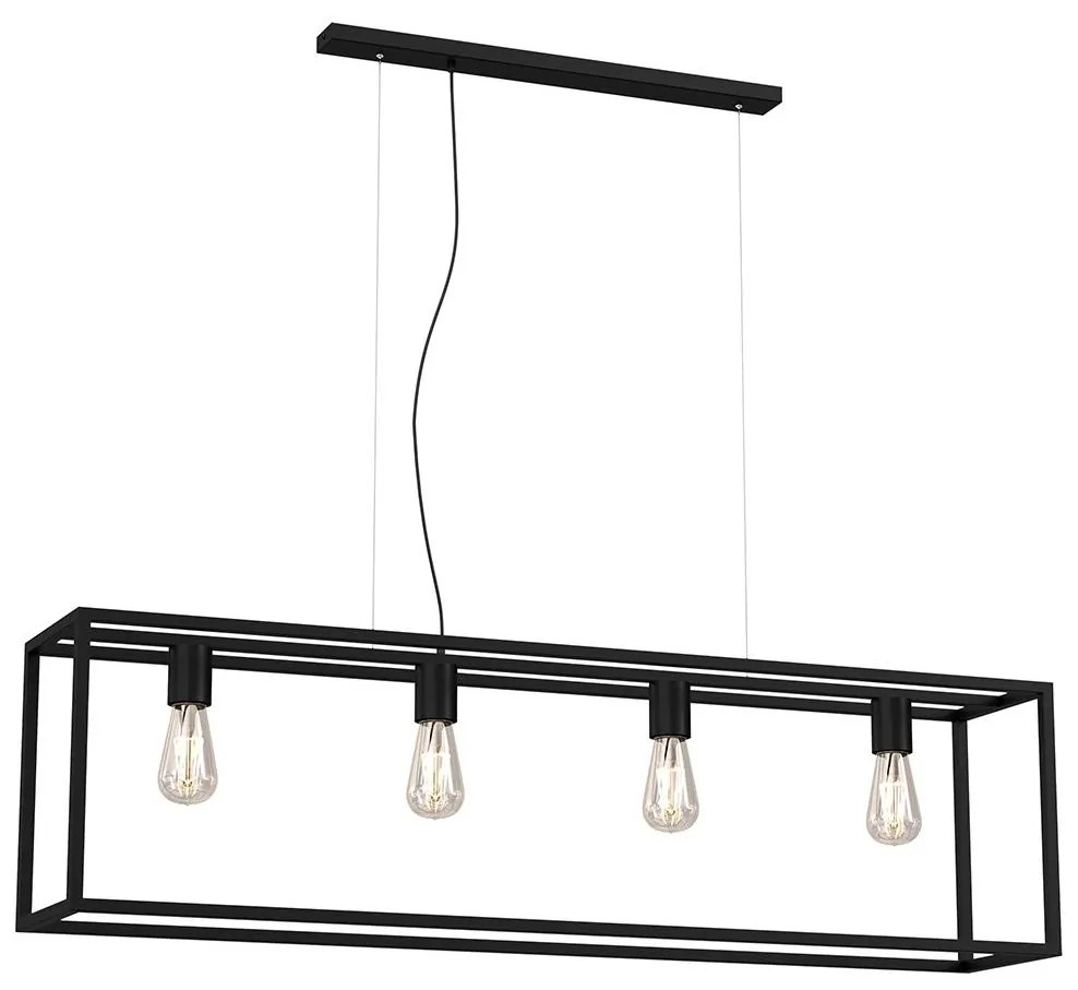 Csillár zsinóron FRAME 4xE27/60W/230V fekete