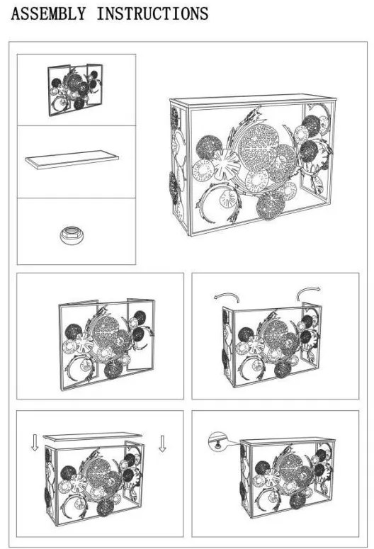 Konzol glam univers 114x40,5x80cm