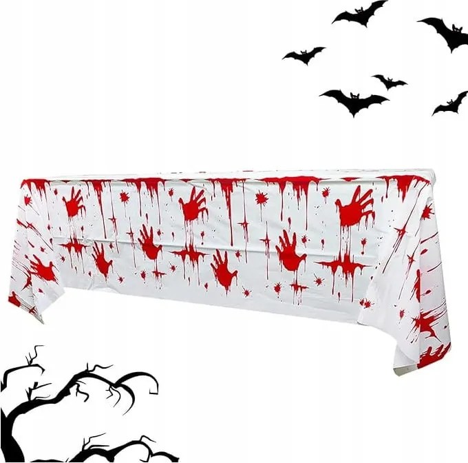 Fólia Asztalterítő Halloween Vér Nyomok dekoráció 1,37x1,83CM V