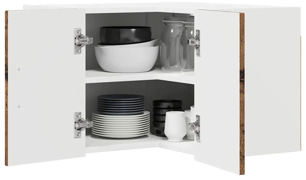 Fali konyhaszekrény polcokkal Öreg fa 57 x 57 x 40 cm Faanyag