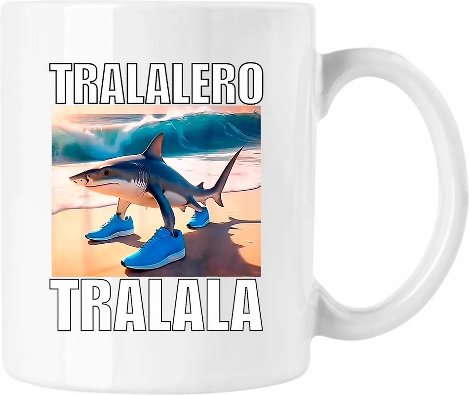 Tralalero bögre tralala cápa 2 fehér 330ml