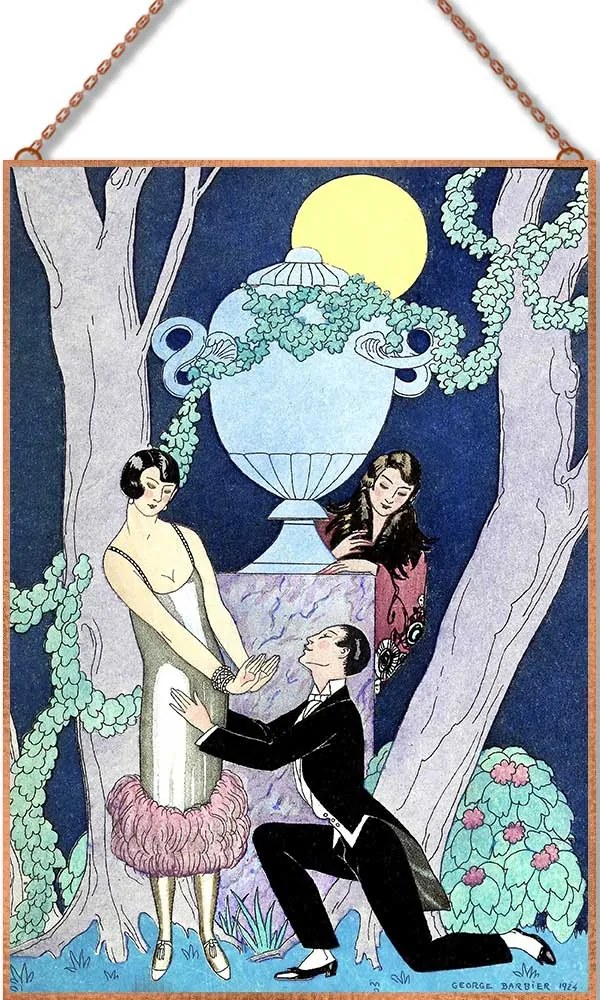 George Barbier - L’-Olsarice üvegkép, falikép