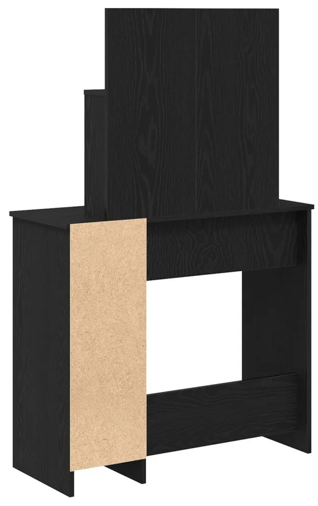 LED Sminkasztal Fekete Tölgy színben - 86.5 x 35 x 136 cm