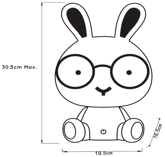 Lucide 71591/03/66 - LED Dimmelhető asztali lámpa DODO LED/3W/230V nyúl