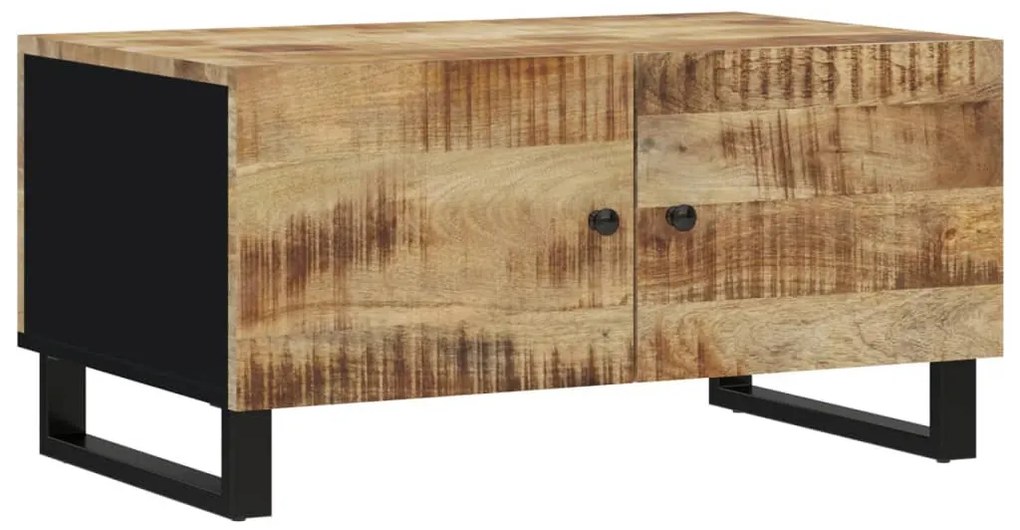 Tömör mangófa és szerelt fa dohányzóasztal 80 x 50 x 40 cm
