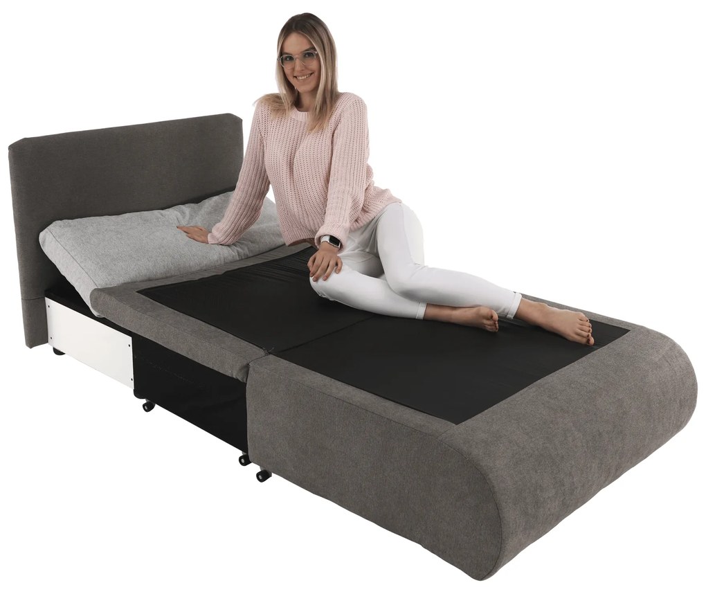 Kinyitható fotel, szürke-barna Taupe, KENET NEW