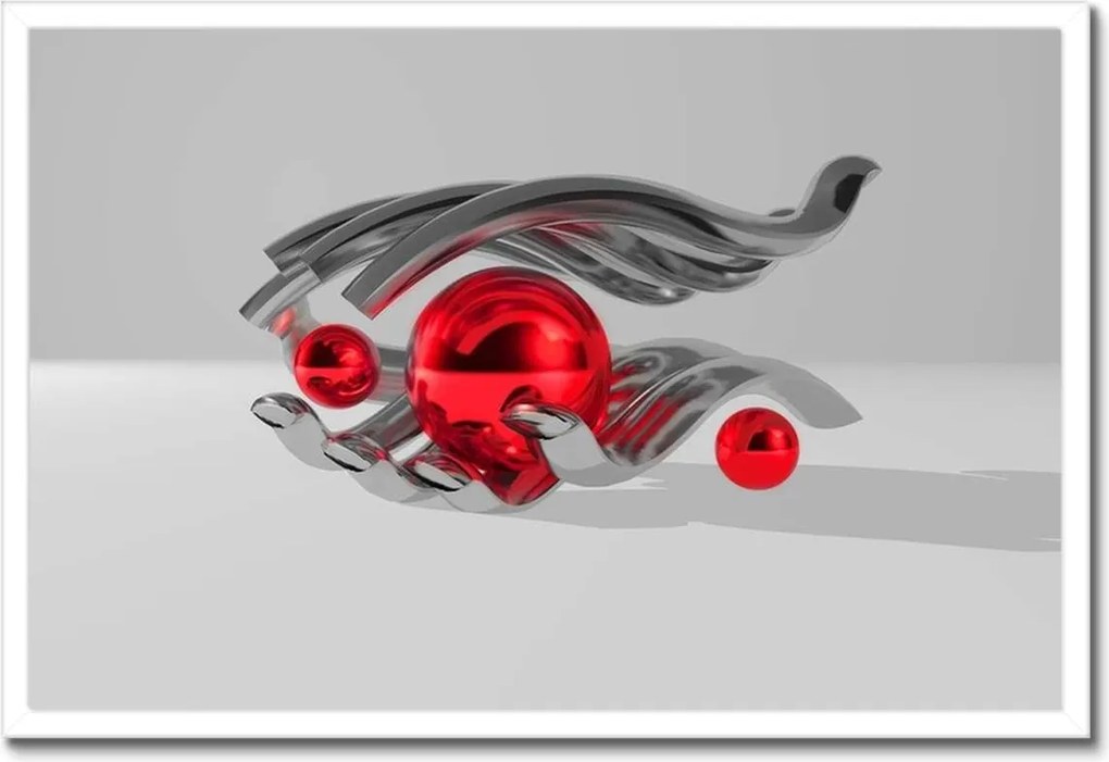 Poszterek keretben 60x40 Piros gömbök a kézben