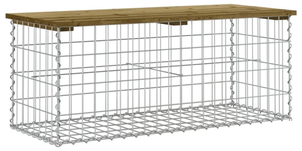 impregnált fenyőfa gabion kerti pad 103 x 44 x 42 cm