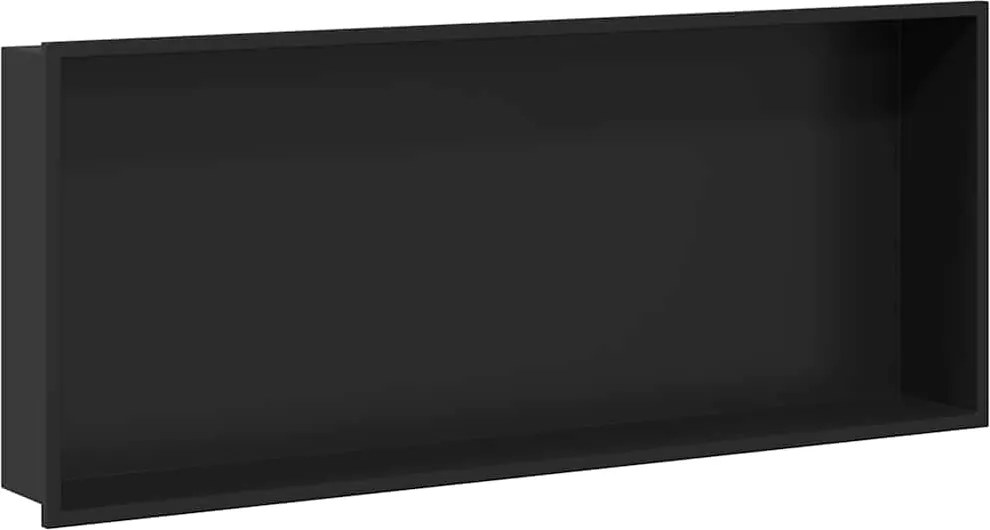 vidaXL Zuhany Niche Fekete 75 x 30 x 9,5 cm Rozsdamentes acél