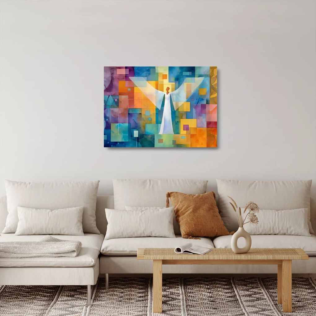 Üveg kép - Geometrikus angyal (70x50 cm)