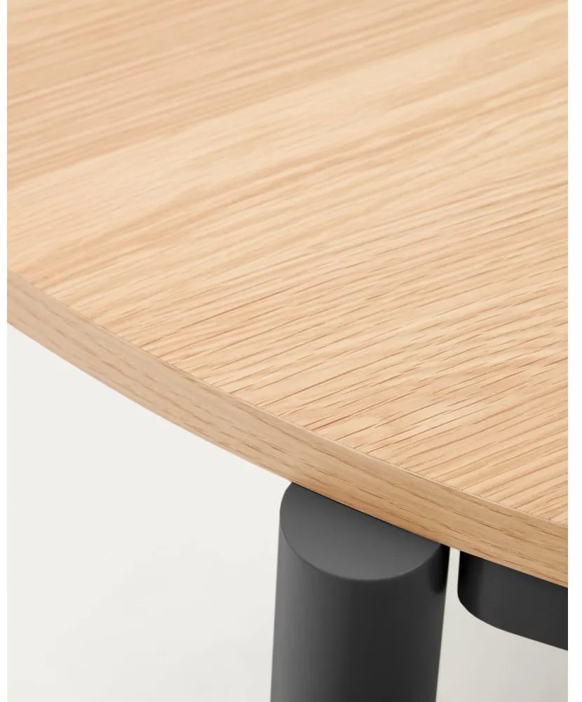 Natúr színű bővíthető étkezőasztal tölgyfa dekoros asztallappal 90x120 cm Montuiri – Kave Home