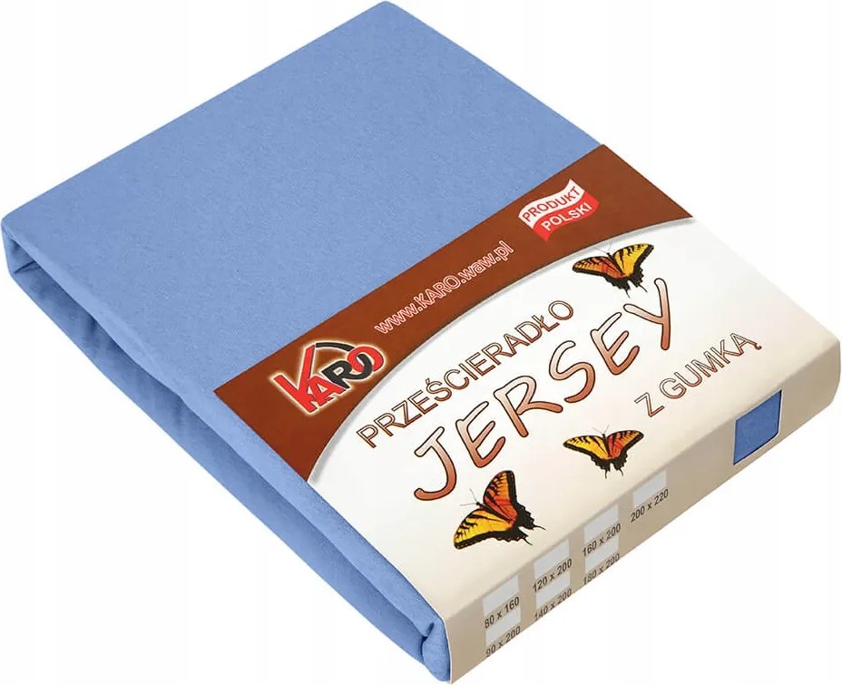 Gumis jersey lepedő 80x160 kék Karo