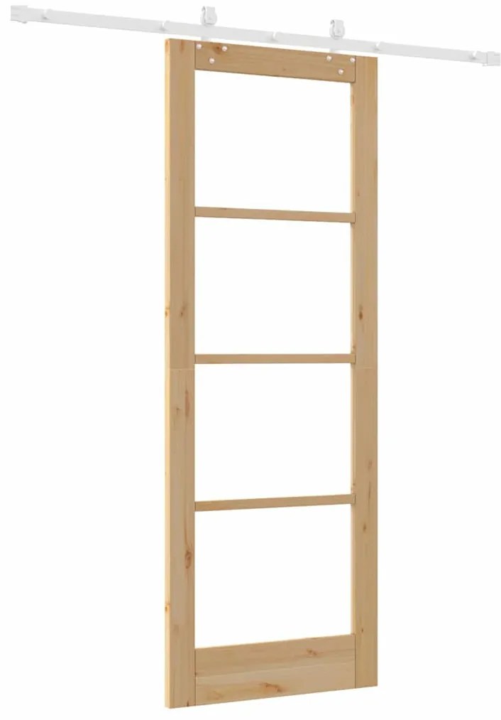 Csúszóajtó Barna 78 x 211 cm Fa és fém