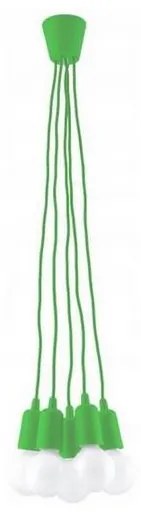 Csillár zsinóron DIEGO 5xE27/60W/230V zöld