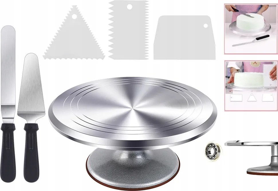 Forgó Tányér Sütemény Forgótányér Tortához Spatula Szett