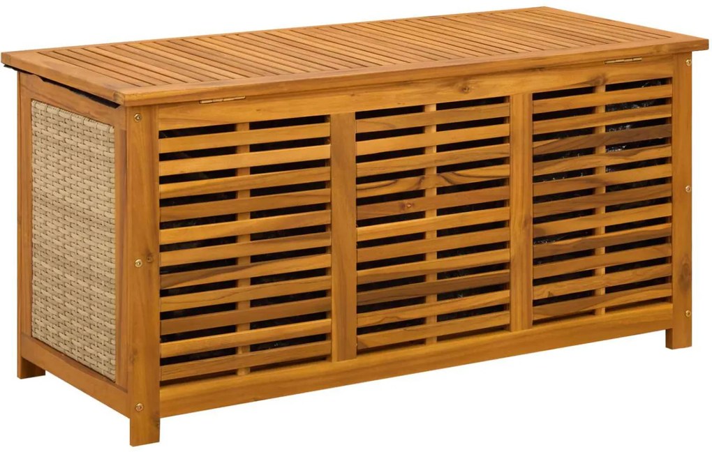 vidaXL Kerti Tároló Doboz 185 L Tömör Akácfa 113 x 50 x 56 cm Bézs