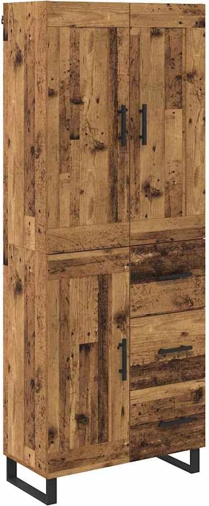 vidaXL Magasfiú fiókkal Öreg fa 69,5 x 34 x 180 cm Faanyag