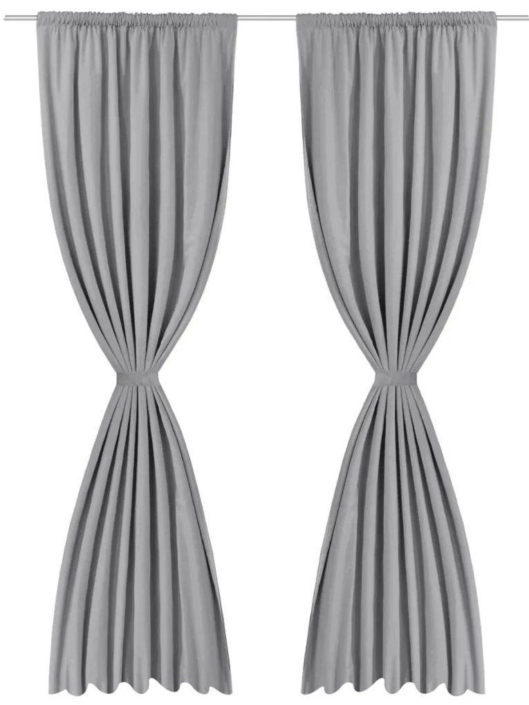 vidaXL 2 db szürke dupla rétegű sötétítőfüggöny 140 x 175 cm