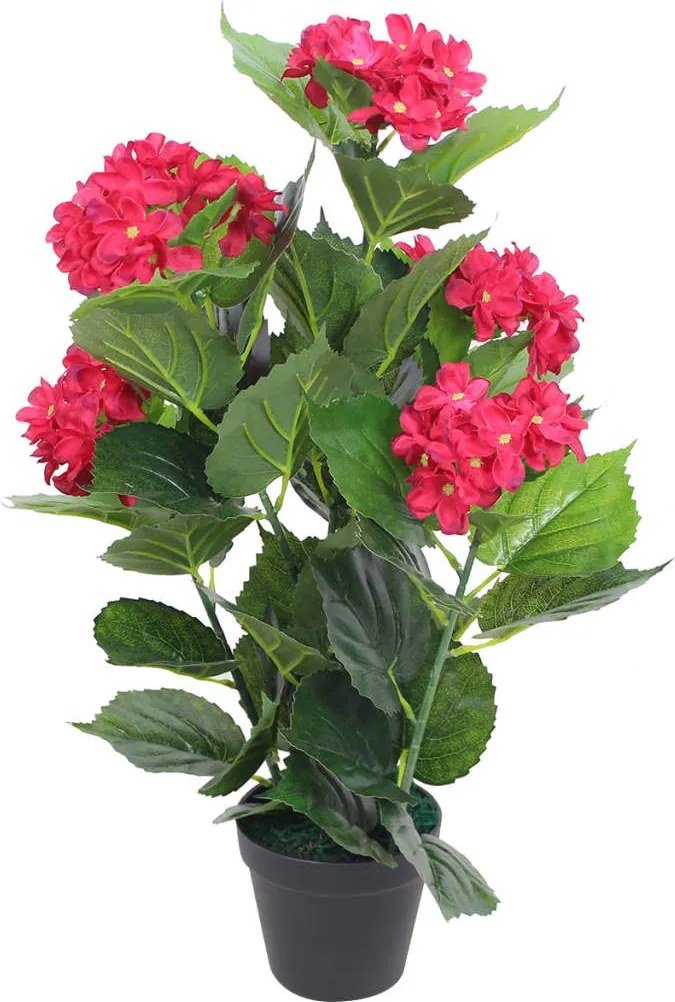 vidaXL műhortenzia virágcseréppel 60 cm piros