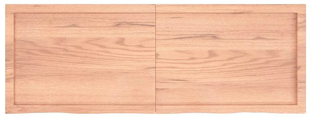 világosbarna kezelt tömör fa fürdőszobai pult 140x50x(2-6) cm