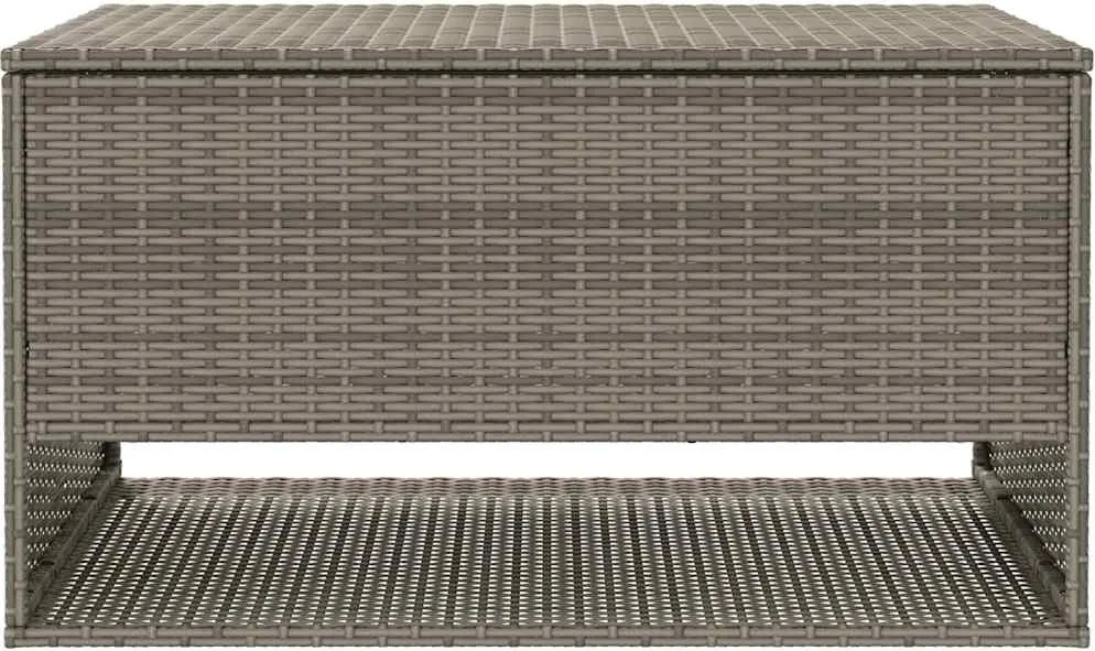 Szürke Polyrattan Kültéri Párna Doboz 100X55X55,5 Cm