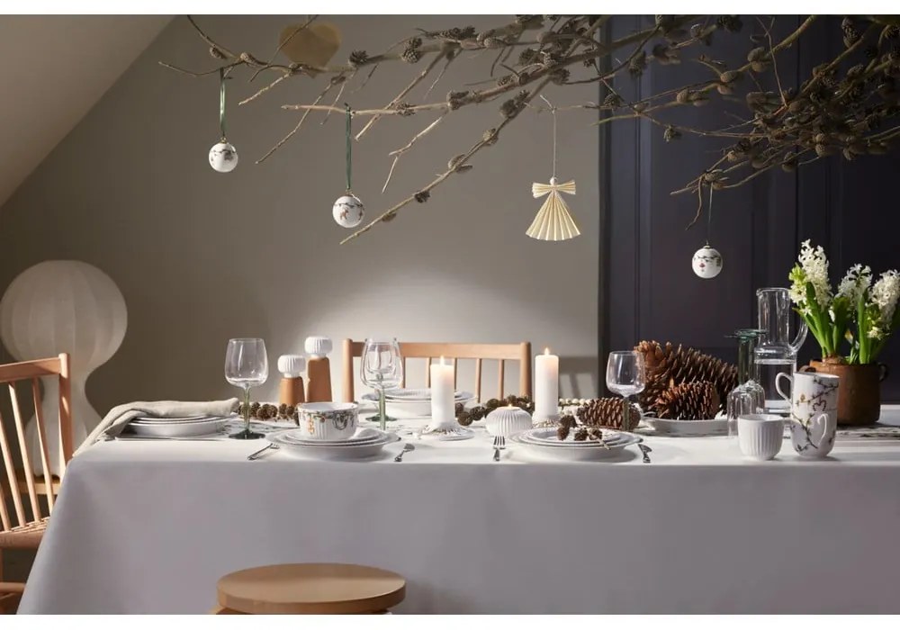 Hammershoi tölgyfa fűszerőrlő, fehér porcelán részletekkel, magasság 17,5 cm - Kähler Design