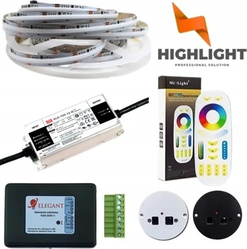 10m Lépcső szett F22 Led Cob Rgbw SK6812 7W/12V