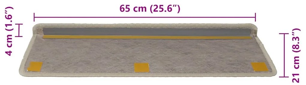 30 db zöld lépcsőszőnyegek öntapadós szizál kinézetű 65x21x4 cm