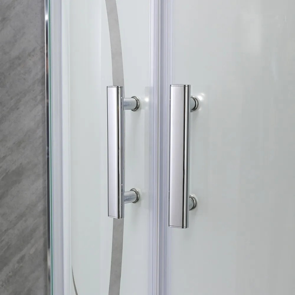 Spirit BAMBOO 90x90x194 cm íves zuhanykabin, erősített akril zuhanytálcával