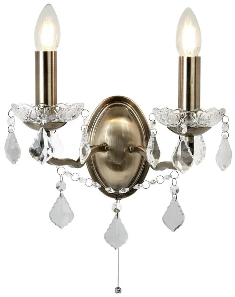 Searchlight 8732-2AB - Kristály fali lámpa PARIS 2xE14/40W/230V