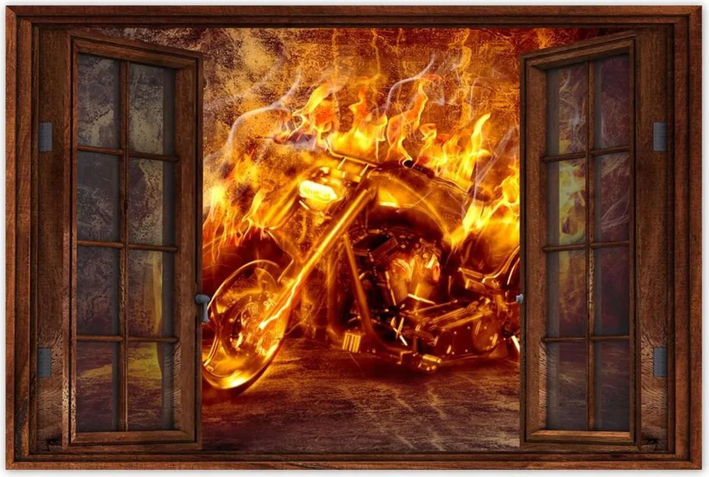Poszterek 120x80 Chopper a tűzben