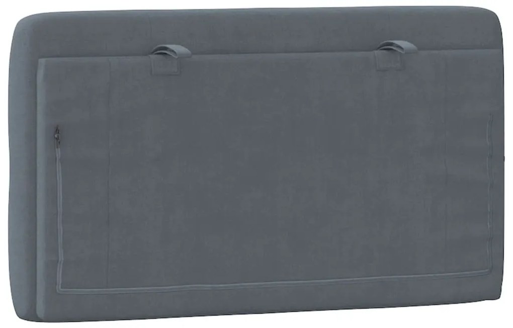 sötétszürke bársony fejtámla párna 80 cm