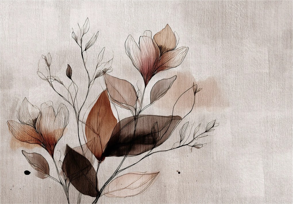 Vinil Fotótapéta Flizelin Levelek Beton Absztrakt 368x254