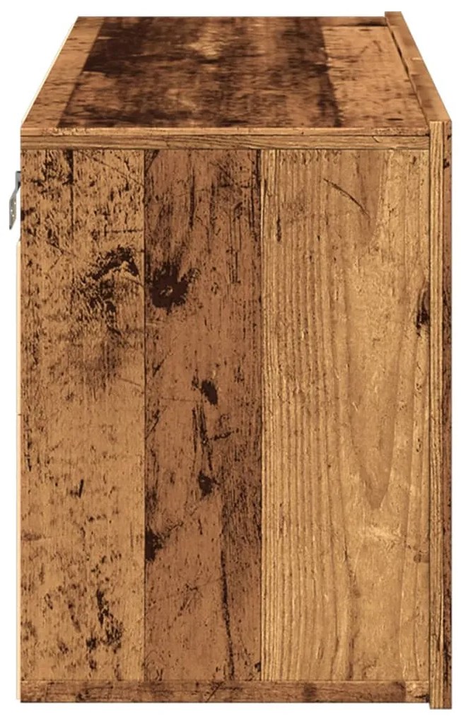 antik fa színű falra szerelhető TV-szekrény 80 x 30 x 41 cm