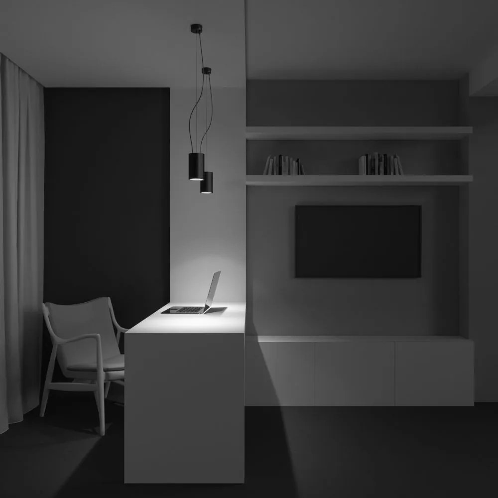 MAYTONI P089PL-25W3K-B EFIR Hengeres Függesztett Lámpa Fekete LED IP20