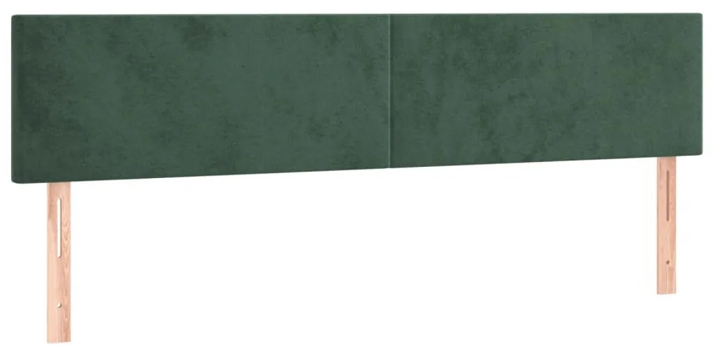 sötétzöld bársony rugós ágy matraccal 180x200 cm