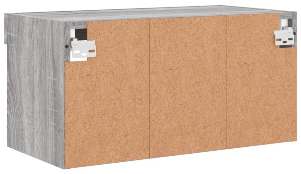 szürke sonoma színű TV-szekrény LED-világítással 60x30x30 cm