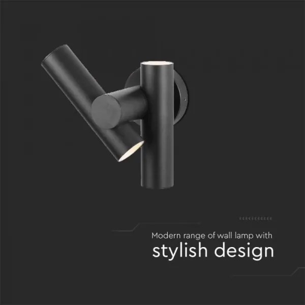 LED kültéri fali spotlámpa 2xLED/3W/230V 4000K IP44 fekete