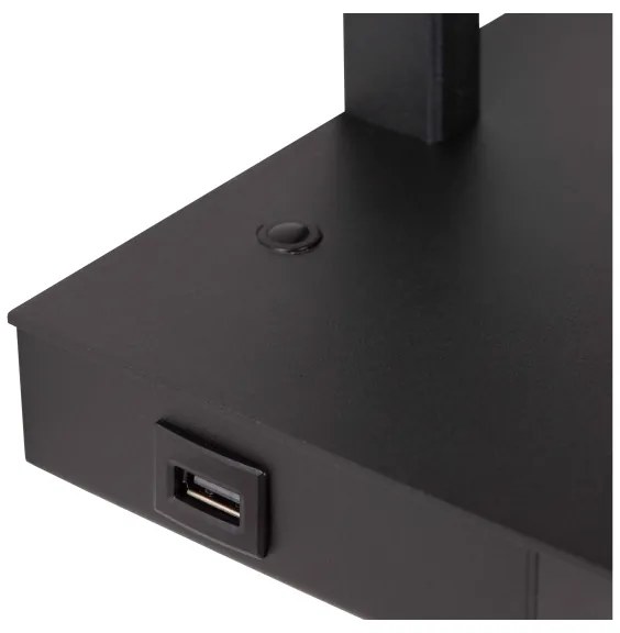 Lucide 30295/01/30 - Dimmelhető asztali lámpa GREGORY 1xE27/60W/230V USB fekete