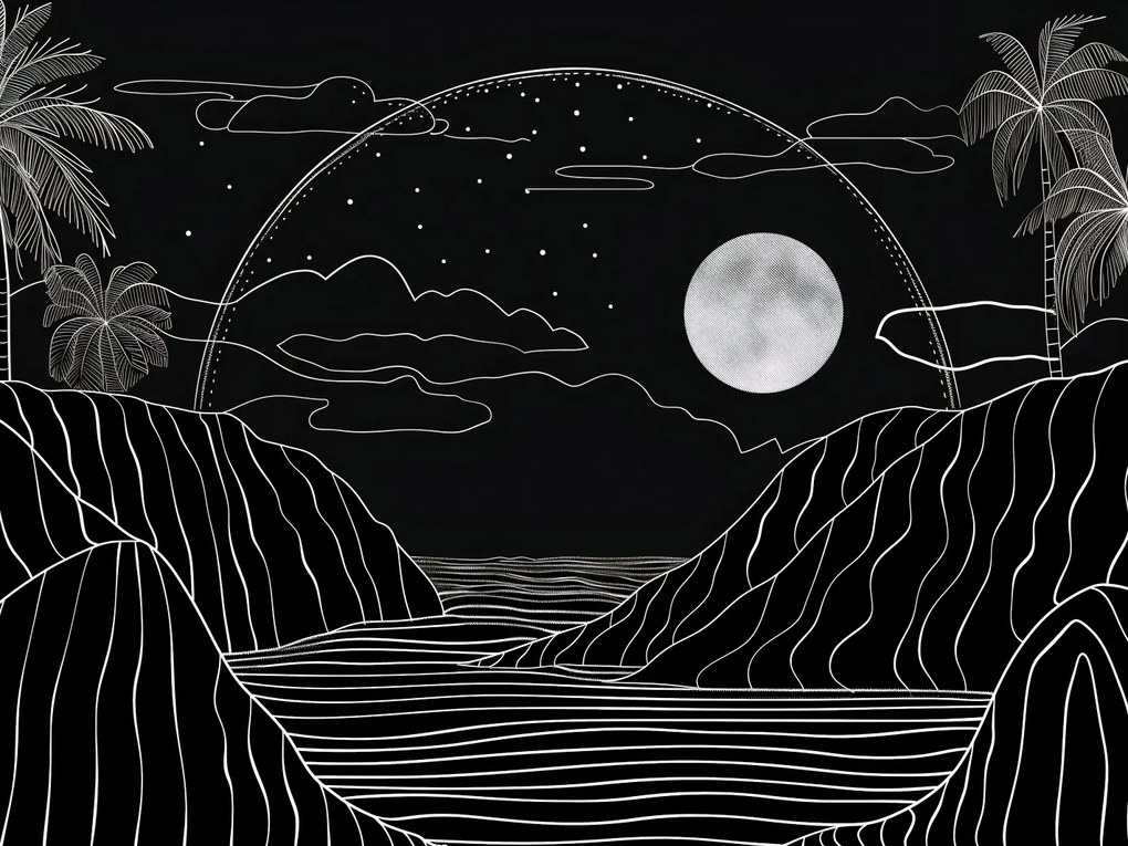 Poszter 20x15cm Éjjeli Trópusok aurája