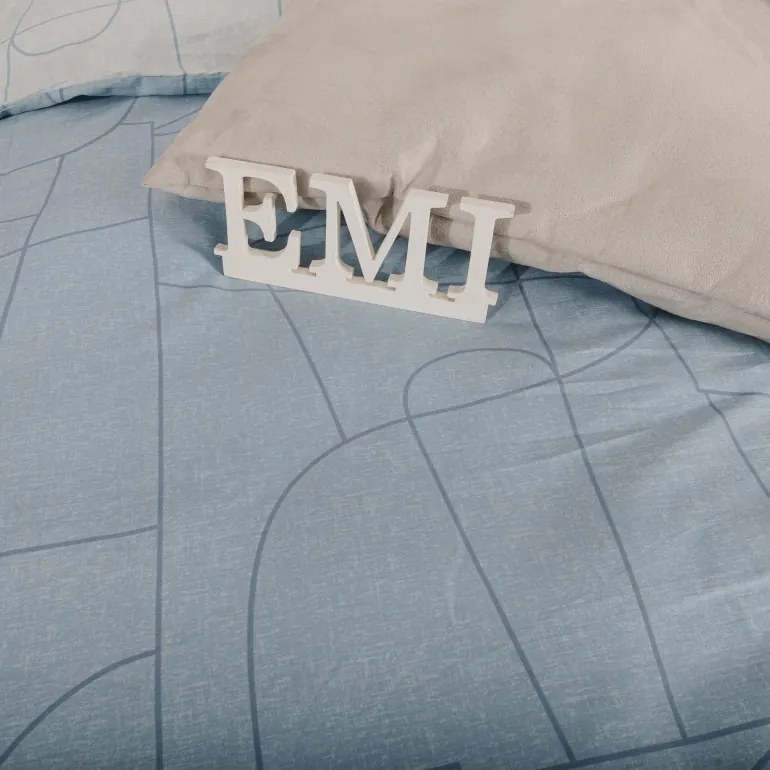 EMI Velur kék pamutszatén ágyneműhuzat