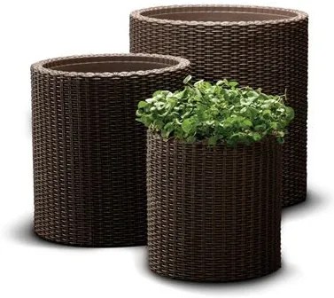 Keter Cylinder L virágcserép, barna