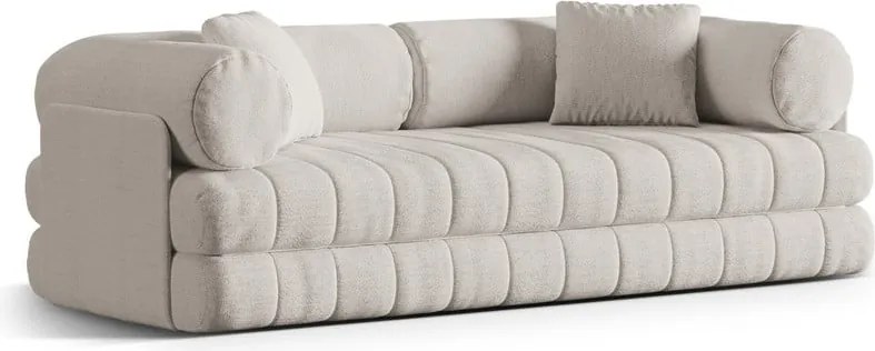 Bézs buklé kinyitható kanapé 206 cm Kemi – Cosmopolitan Design