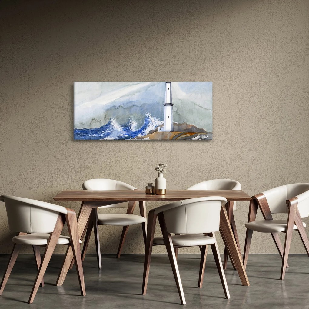 Világítótorony festményének képe (120x50 cm)