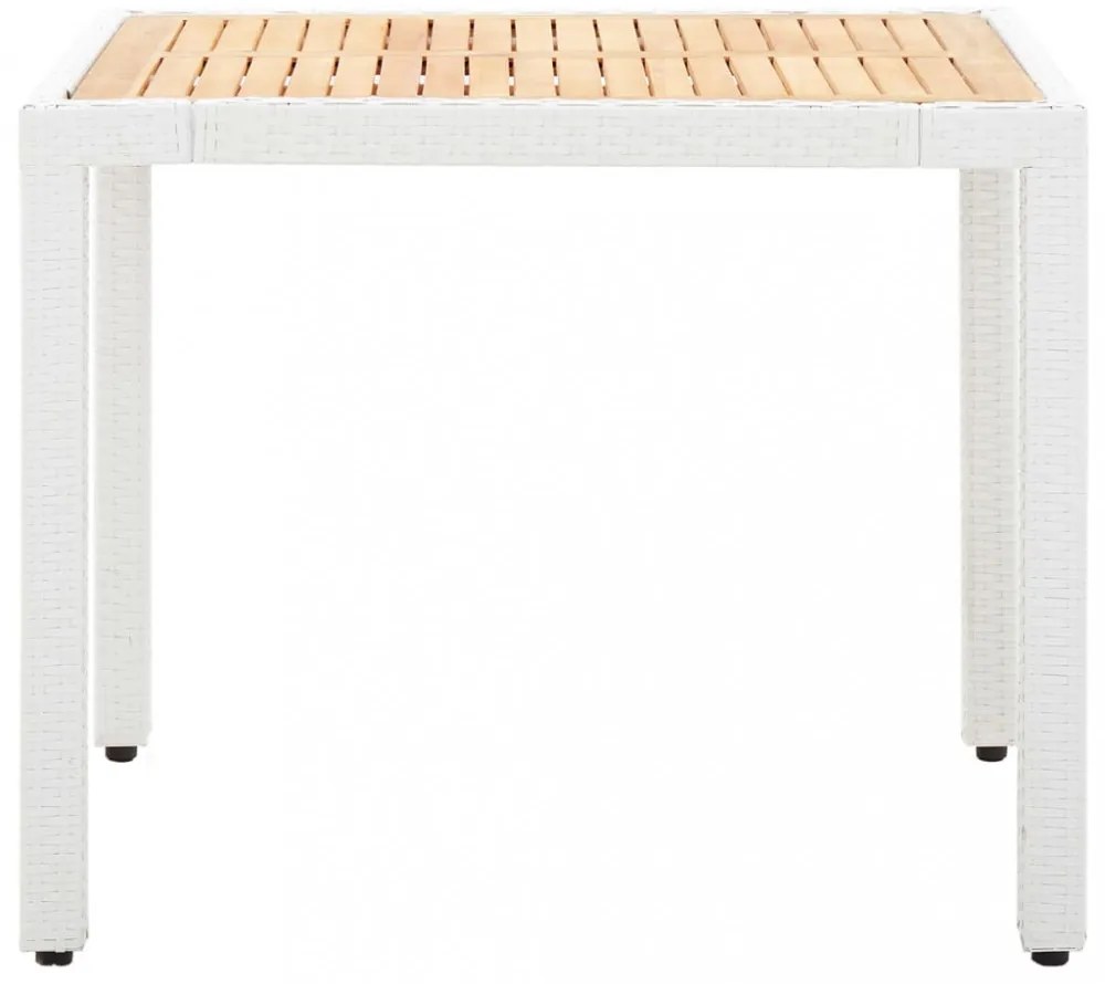 5 részes kültéri fehér polyrattan étkezőgarnitúra