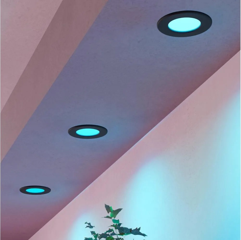 Eglo 901425 - 3 darabos RGBW LED szett St.ko.pod.sv. FUEVA-Z, LED 2,8 W, 230 V, 8,8 cm, IP44, fekete