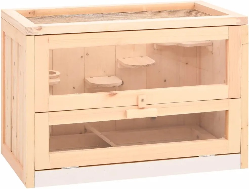 vidaXL tömör fenyőfa hörcsögketrec 60x35,5x42 cm